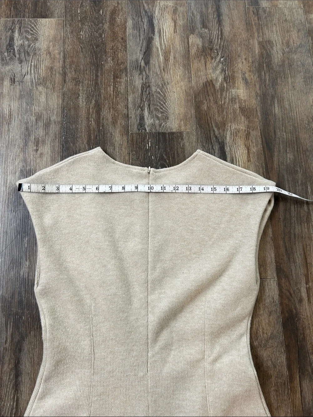 Zara Neutral Cap-Sleeve Knit Mini Dress in Beige - Picture 8 of 10